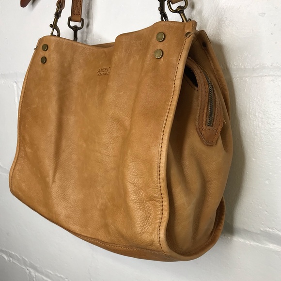 American Leather Co Lenox Cafe Latte Leather Satchel Shoulder Bag Purse - Picture 2 of 12